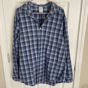 Brooks Brothers Mens 1818 Regent Fit Blue Plaid Casual Button Down Shirt Sz XL